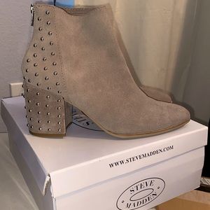Steve Madden Taupe Studded Booties